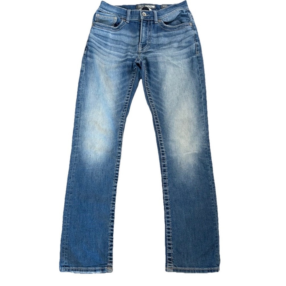 BKE Alec Straight Leg Mens Jeans Blue 30R (28x30) Denim Western Biker‎